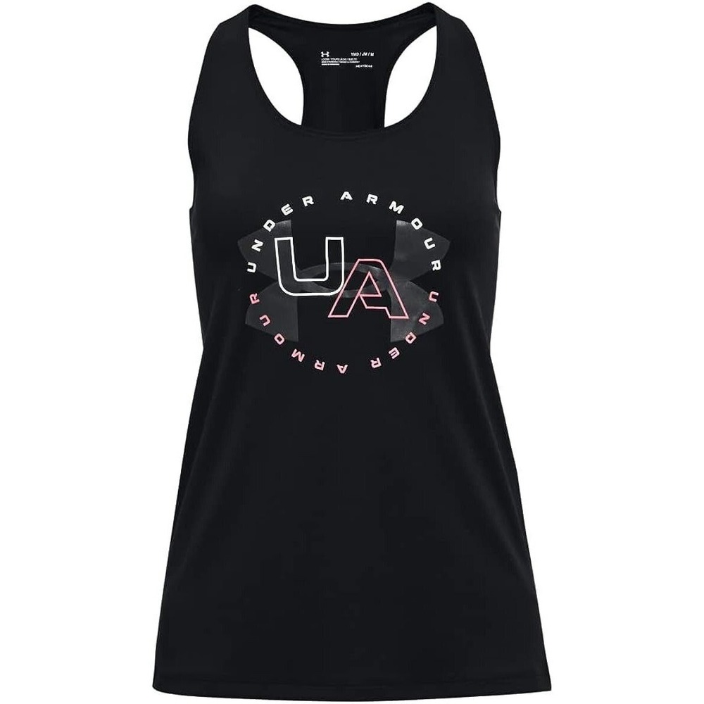 Under Armour Girls' Tech‎ Big Logo Tank Size YLG/G Black NWT